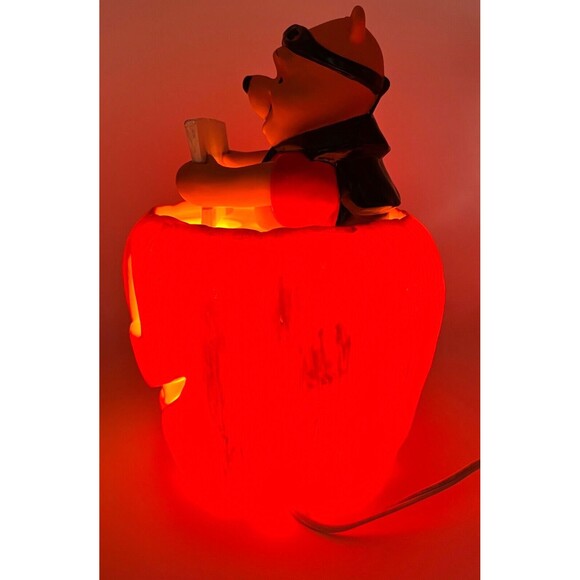 Disney 1999 Winnie The Pooh Halloween Blow Mold BOO Pumpkin Light Up Vintage EUC - Picture 14 of 16